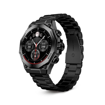 Ksix Titanium Αδιάβροχο Smartwatch με Παλμογράφο (Μαύρο)