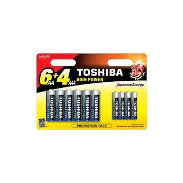 ΑΛΚΑΛΙΚΕΣ ΜΠΑΤΑΡΙΕΣ 6AA + 4AAA TOSHIBA LRCB-GCP66-34 1.5V 10τεμ.