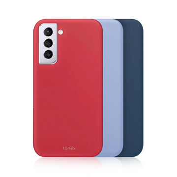 FONEX RAINBOW 3 PACK TPU CASE 0.6mm SAMSUNG S21 PLUS Light blue, Red, Blue backcover