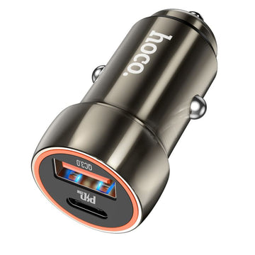 HOCO CAR CHARGER 2 PORTS 20W QC3.0 Z46A black
