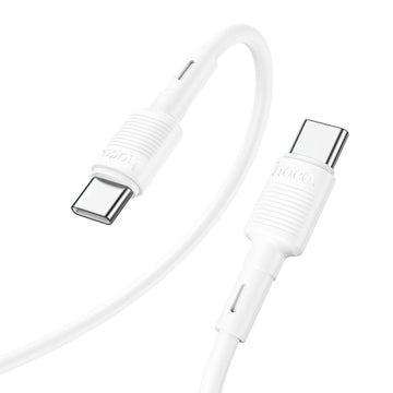 HOCO TYPE C TO TYPE C DATA CABLE 1m X83 3A PD60W white