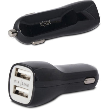 Ksix CAR CHARGER USB 2 PORTS 2.1Amp black