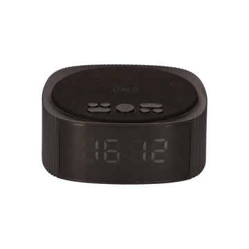 Ksix Qi ALARM CLOCK WIRELESS CHARGER 10W WITH BLUETOOTH SPEAKER FM RADIO black