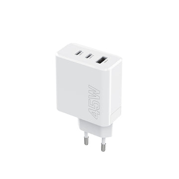 MAXLIFE TRAVEL CHARGER MXTC-07-45 USB PORT + 2 PD PORTS 45W white