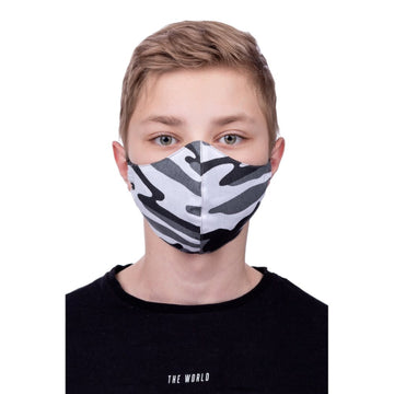 PROFILED FACE MASK CAMO GREY COLOR 8-12 YEARS OLD