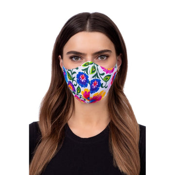 PROFILED FACE MASK FOLKLORE white COLOR