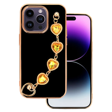 SENSO SPD CHAIN DIAMOND HEARTS IPHONE 14 PRO black