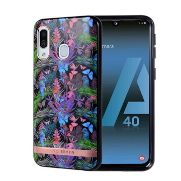 SO SEVEN PUCKET TROPICAL BLACK BUTTERFLY SAMSUNG A40 backcover