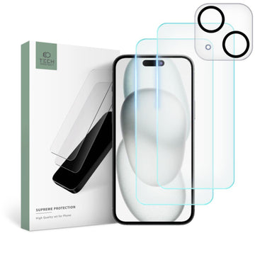 TECH-PROTECT SUPREME SET TEMPERED GLASS CAMERA + SCREEN IPHONE 15