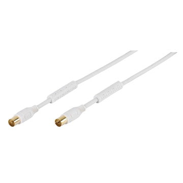 VIVANCO ANTENNA CABLE 7.5m COAX PLUG-COAX SOCKET GOLD PLATED white