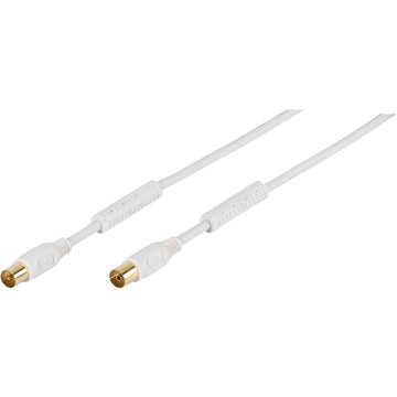 VIVANCO ANTENNA CABLE 1.5m COAX PLUG-COAX SOCKET FERRITE 100 dB white