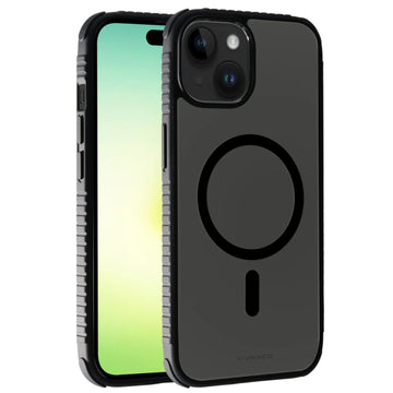 VIVANCO MAG SOLID ELITE COVER IPHONE 15 PLUS semi-transparent black backcover