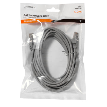 VIVANCO NETWORK ETHERNET CAT5e F/UTP CABLE 5m grey