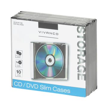 VIVANCO ΘΗΚΕΣ CD/DVD SLIM CASE 10pcs black