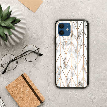 Marble Gold Geometric - iPhone 12 θήκη.