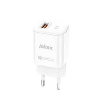 Inkax Φορτιστής ΜΕ Καλώδιο με Θύρα USB-C Λευκός (HC-03).