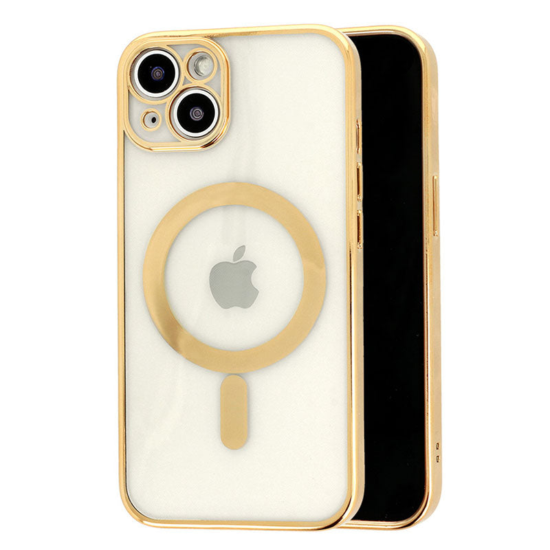 ObaStyle Plated Magnetic Clear Soft Cover Case Iphone 15 gold