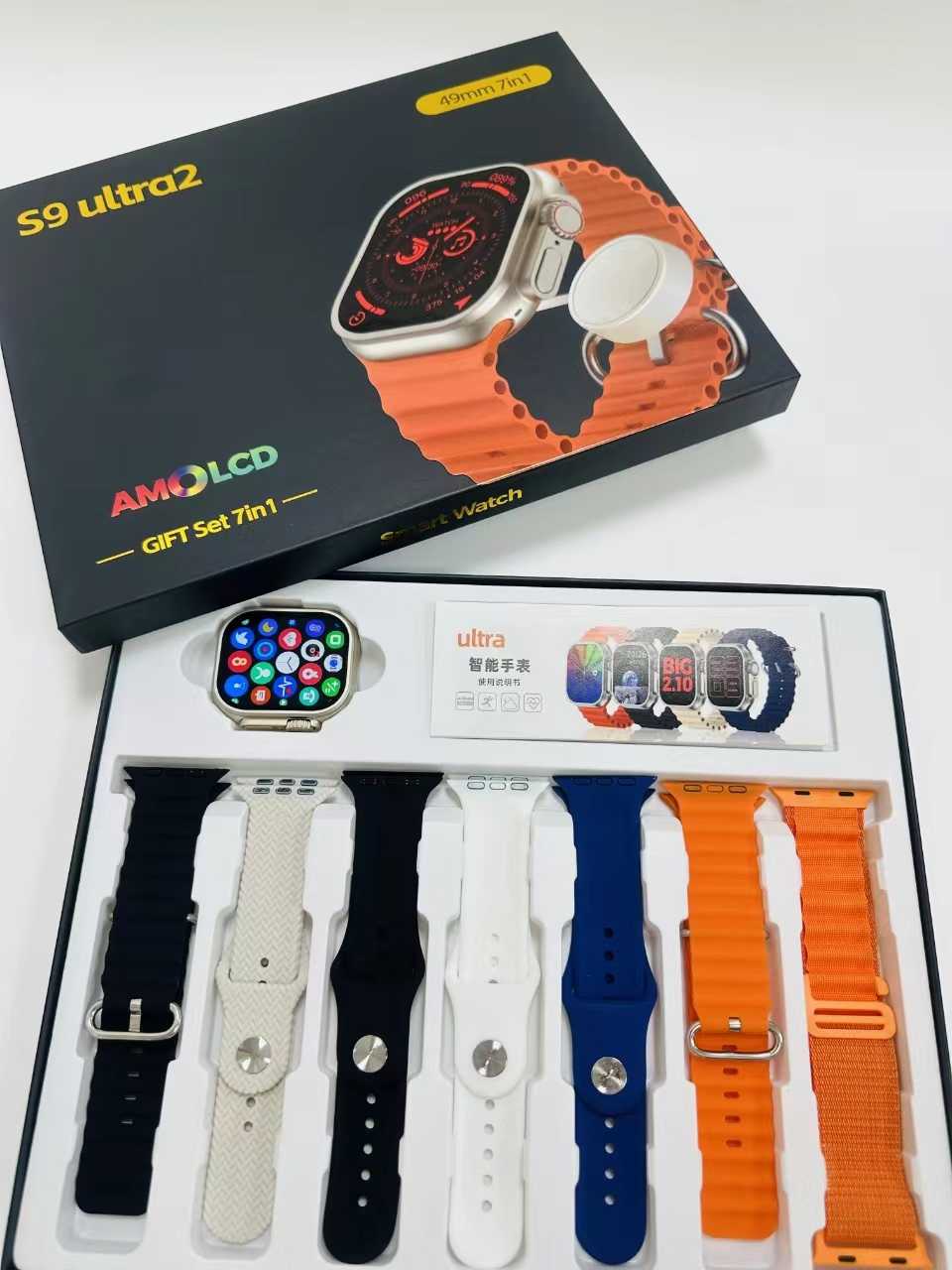 S9 Ultra 2 49mm Smartwatch με Παλμογράφο (Μαύρο)