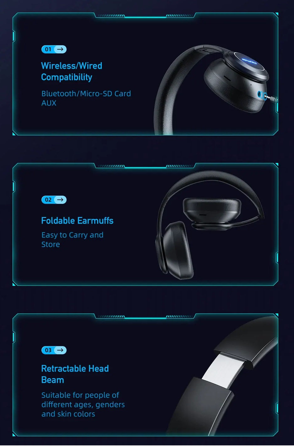 Awei A200BL Ασύρματα Bluetooth Over Ear Ακουστικά με Ραδιόφωνο με 7 ώρες Λειτουργίας Μαύρα