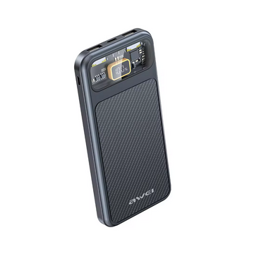 Awei P105K Power Bank 10000mAh 20W με 2 Θύρες USB-A και Θύρα USB-C Μαύρο