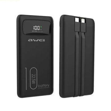 Awei P168K Power Bank 10000mAh 22.5W με Θύρα USB-A και Θύρα USB-C Μαύρο