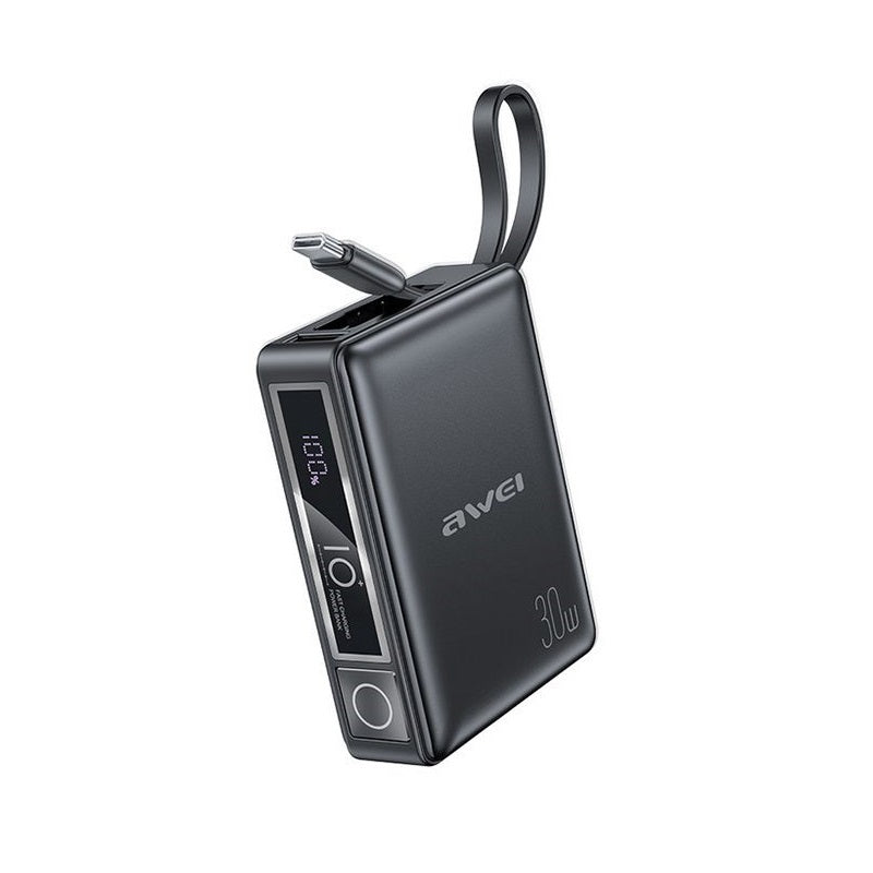 Awei P87K Power Bank 10000mAh 30W με Θύρα USB-A και Θύρα USB-C Μαύρο