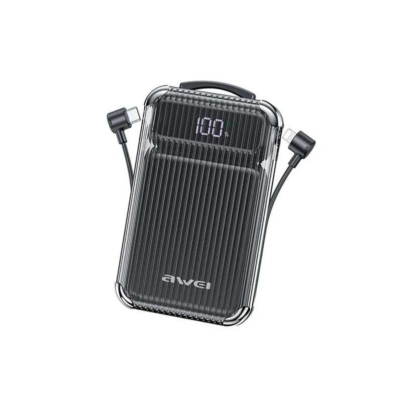Awei P89K Power Bank 10000mAh 22.5W με Θύρα USB-A και Θύρα USB-C Μαύρο