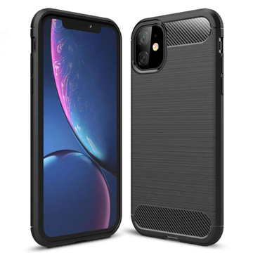 Techsuit Carbon Back Cover Σιλικόνης Μαύρο (iPhone 11)