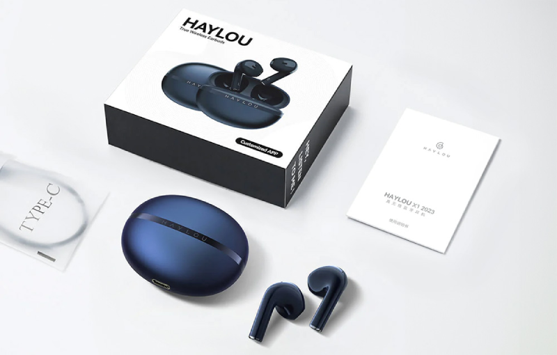 Haylou X1 2023 Earbud Bluetooth Handsfree Ακουστικά με Θήκη Φόρτισης Μπλε