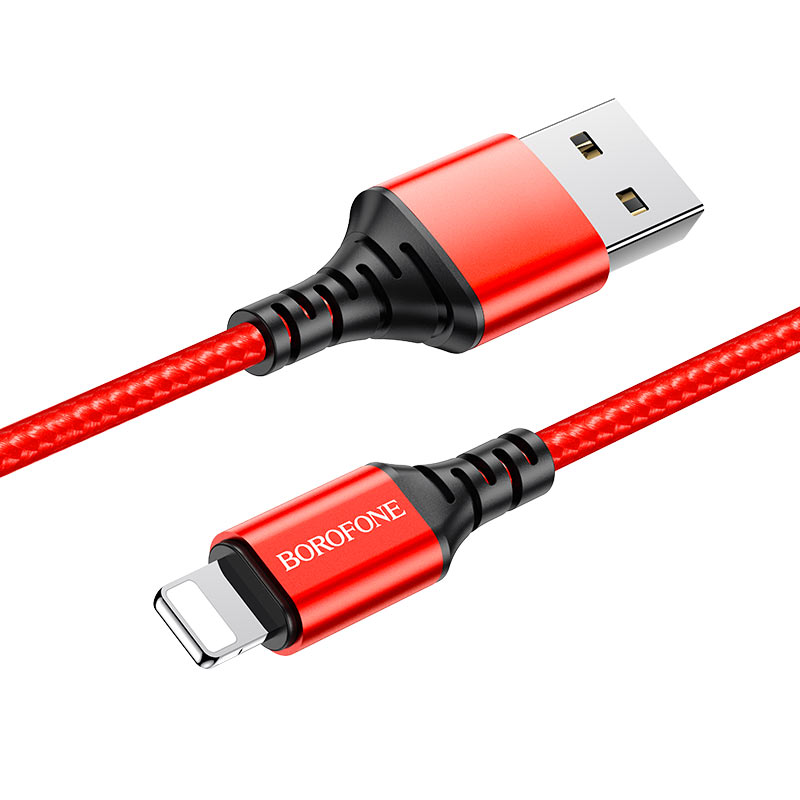 Borofone BX54 Braided USB to Lightning Cable Κόκκινο 1m