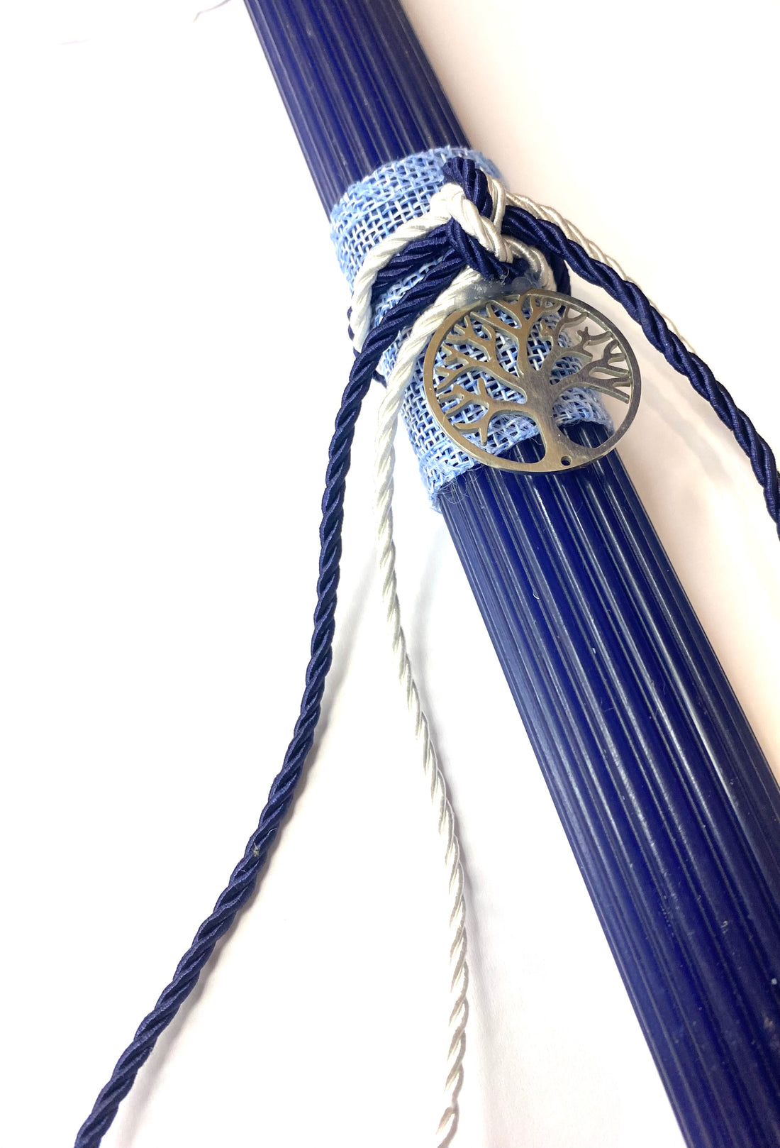 Λαμπάδα αρωματική μπλε με Ανοξείδωτο Διακοσμητικό