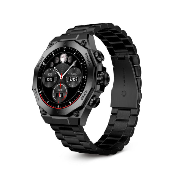 Ksix Titanium Αδιάβροχο Smartwatch με Παλμογράφο (Μαύρο)