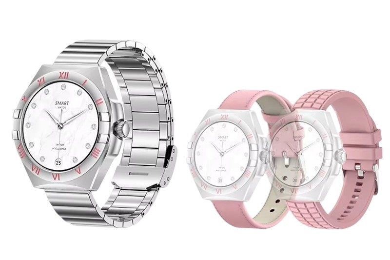 LG80 Mini 41mm Smartwatch με Παλμογράφο (Ροζ)