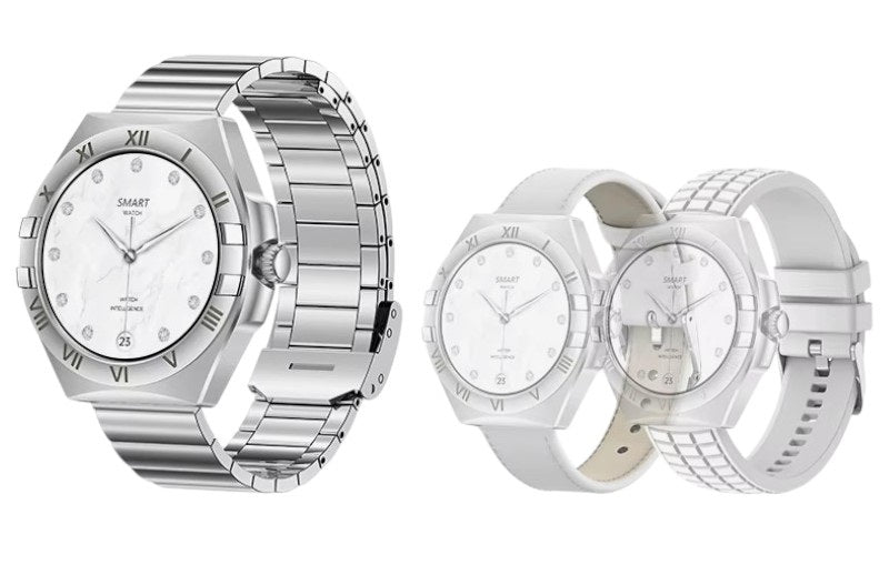 LG80 Mini 41mm Smartwatch με Παλμογράφο (Λευκό)