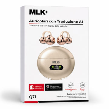 ObaStyle MLK+ Q71 Open Ear Bluetooth Handsfree Ακουστικά Μπεζ