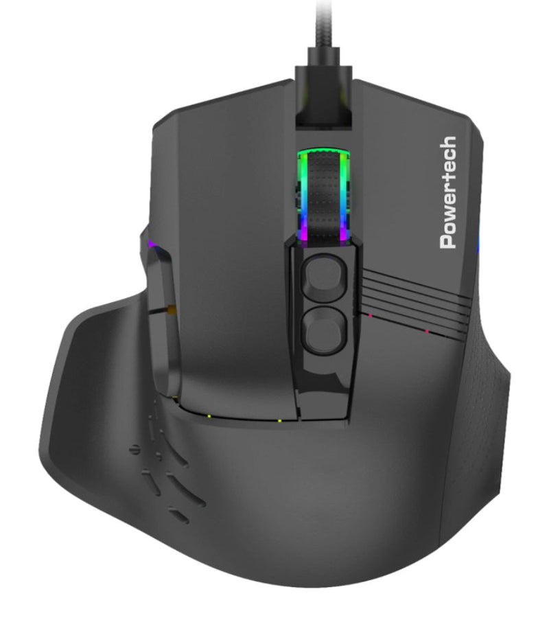 Powertech PT-1274 RGB Gaming Ποντίκι 12000 DPI Μαύρο