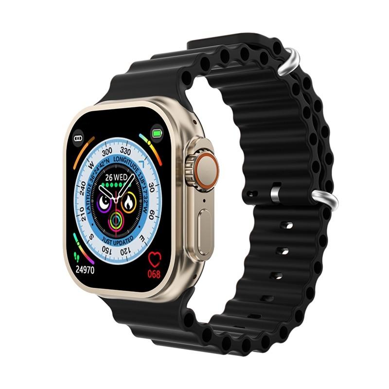 S9 Ultra 2 49mm Smartwatch με Παλμογράφο (Μαύρο)