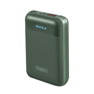 SBS Power Bank 10000mAh 20W με Θύρα USB-A και Θύρα USB-C Power Delivery Πράσινο