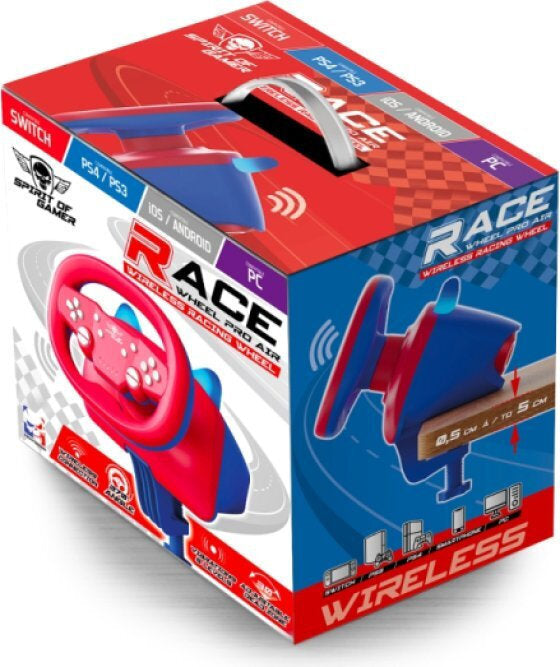 Spirit of Gamer Race Wheel Air Dark Ασύρματη Τιμονιέρα για PC / PS3 / PS4 / Switch με 270° Περιστροφής