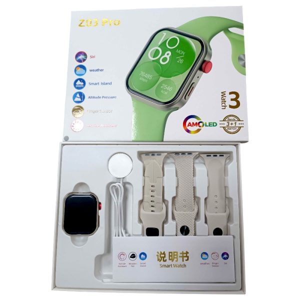 Z03 Pro 44mm Smartwatch με Παλμογράφο (Μπεζ)