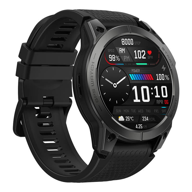 Zeblaze Stratos 3 46mm Smartwatch με Παλμογράφο (Μαύρο)