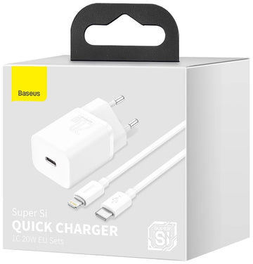 Baseus Φορτιστής Χωρίς Καλώδιο με Θύρα USB-C 20W Power Delivery Λευκός (Super Si) (CCSUP-B02)