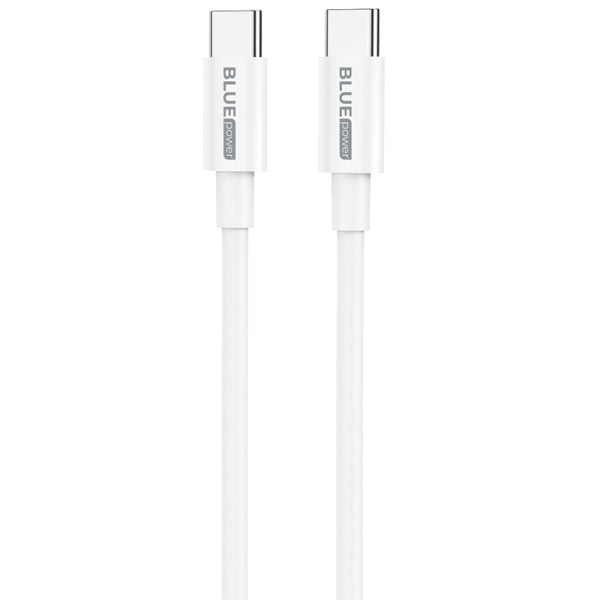 BLUE POWER TYPE C TO TYPE C DATA CABLE 1m 5A white