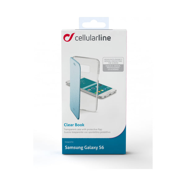 CELLULARLINE CLEAR BOOK SAMSUNG S6 blue trans