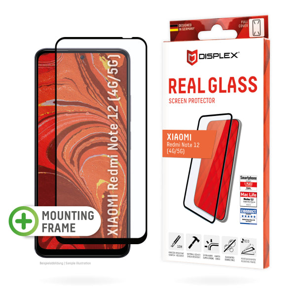 Displex Real Glass 3D Tempered Glass Μαύρο (Xiaomi Redmi Note 12 4G/5G)