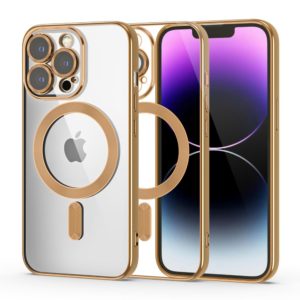 ObaStyle Plated Magnetic Clear Soft Cover Case Iphone 15 Pro Max  gold