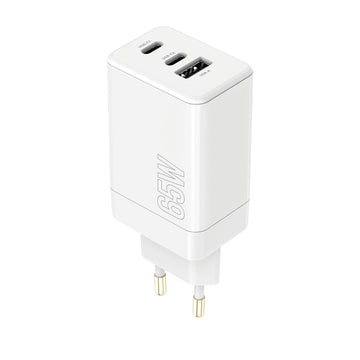 MAXLIFE TRAVEL CHARGER MXTC-08-65ACC 2x USB-C 1x USB 65W PD 65W white