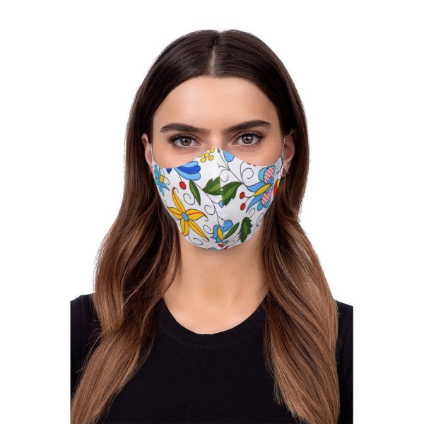 PROFILED FACE MASK FOLK 2 WHITE COLOR