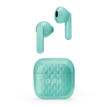 SBS Air Free Earbud Bluetooth Handsfree Ακουστικά με Θήκη Φόρτισης Πράσινα