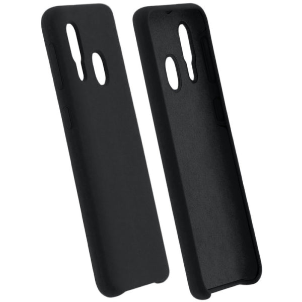 Senso Smooth Back Cover Σιλικόνης Μαύρο (Galaxy A40)